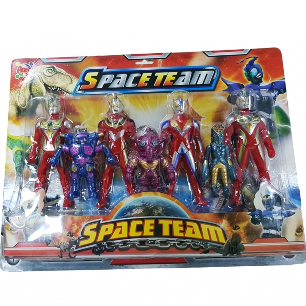 foto del prodotto trade shop set 7pz. power space team personaggi guerrieri eroi spaziali rangers giocattolo 