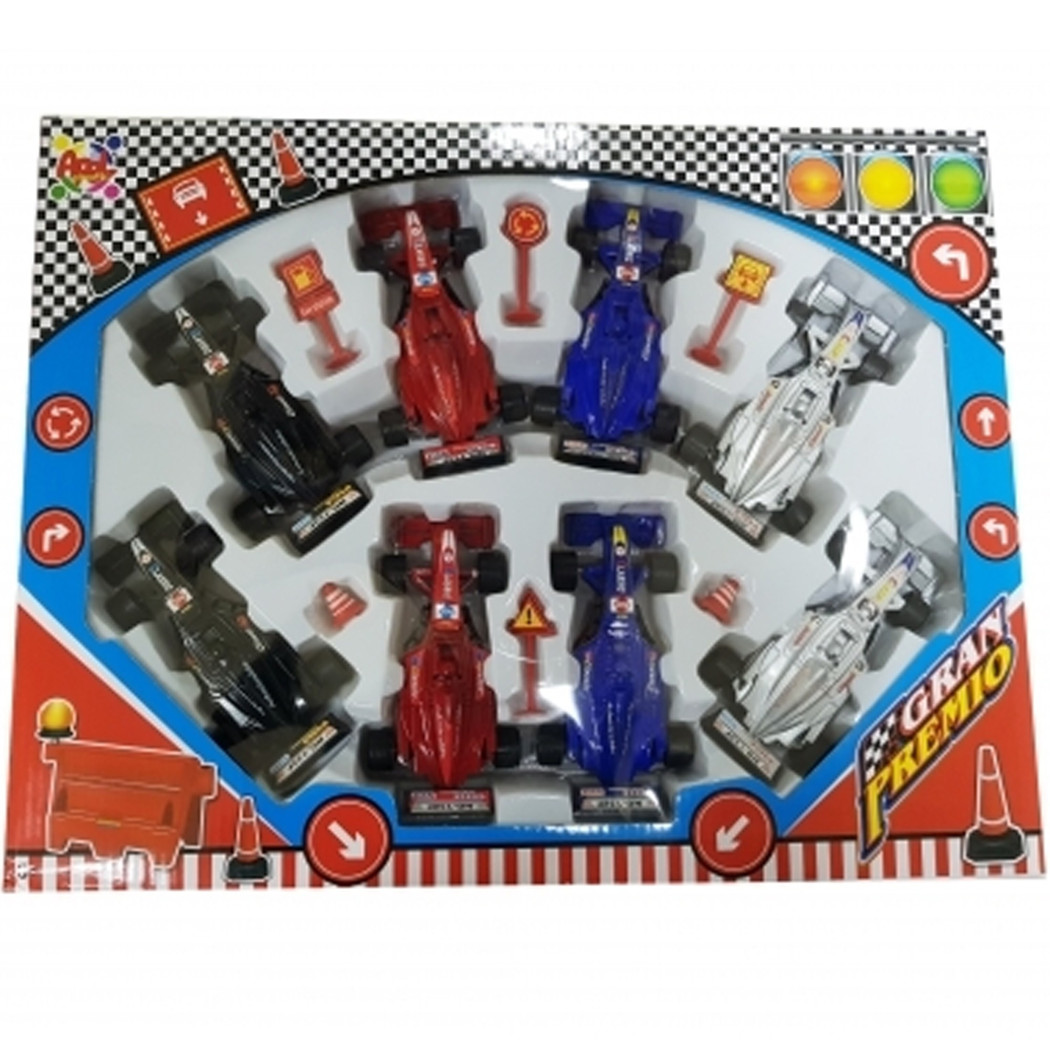 foto del prodotto trade shop set 8 mini auto f1 corsa grand premio macchina 4 ruote macchinine gioco bambini 