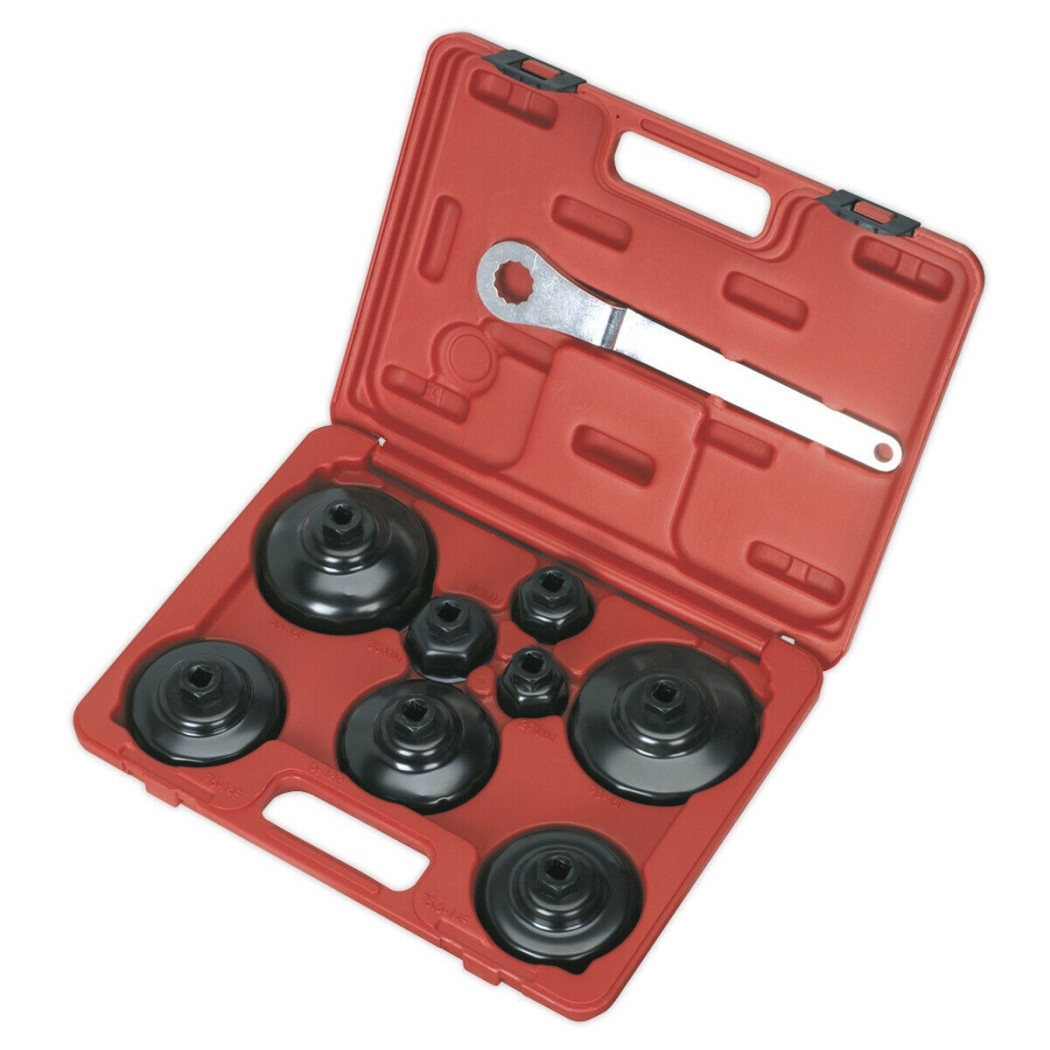 foto del prodotto trade shop set 9 pz chiavi a tazza per filtro olio auto con chiave smontaggio montaggio 
