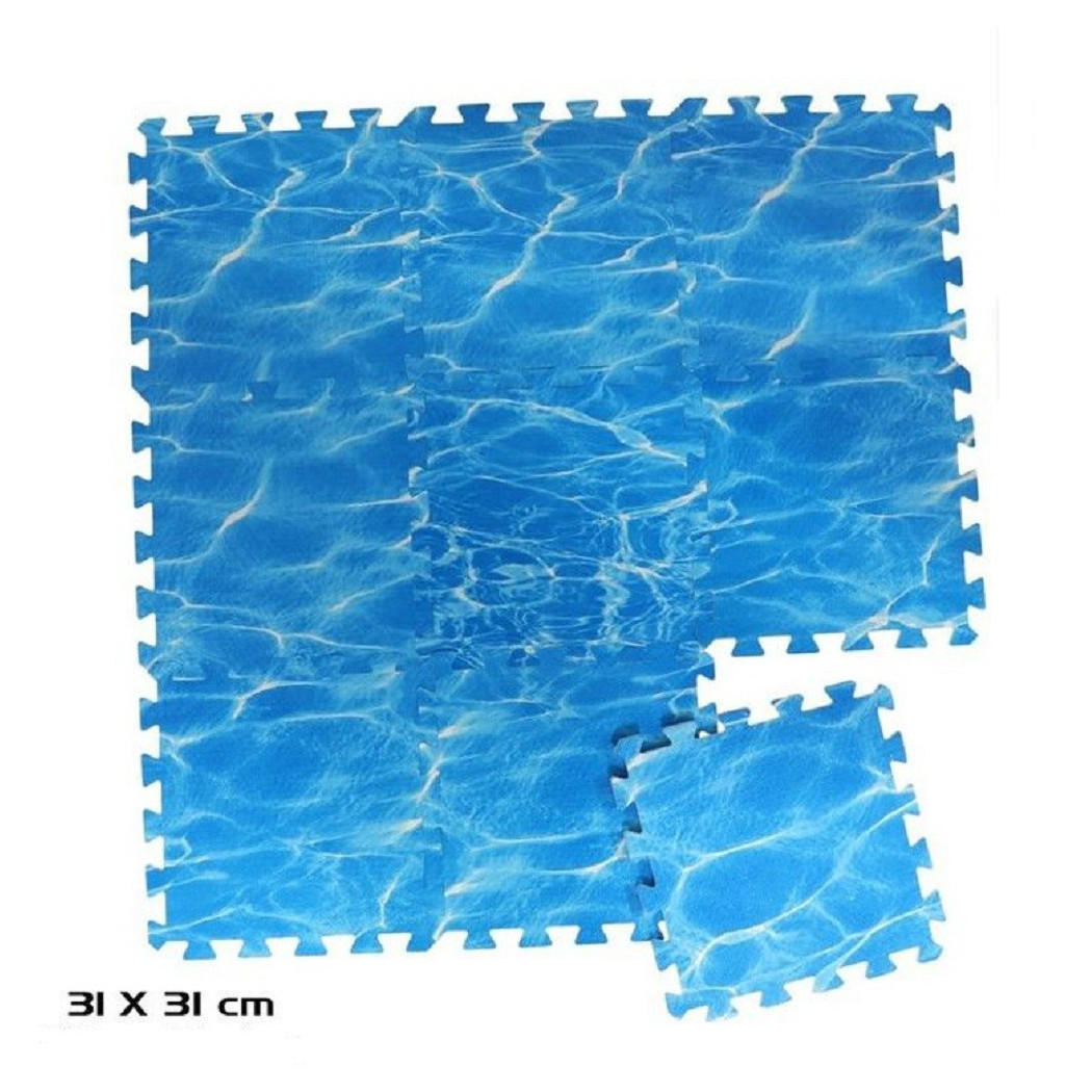 foto del prodotto trade shop set 9 pz piastrella design acqua 31x31x1cm puzzle eva piscina protezione 980197 