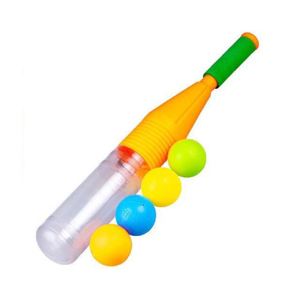 foto del prodotto trade shop set baseball con mazza 55 cm 4 palline per bambini 2 colori assortiti 6563014 
