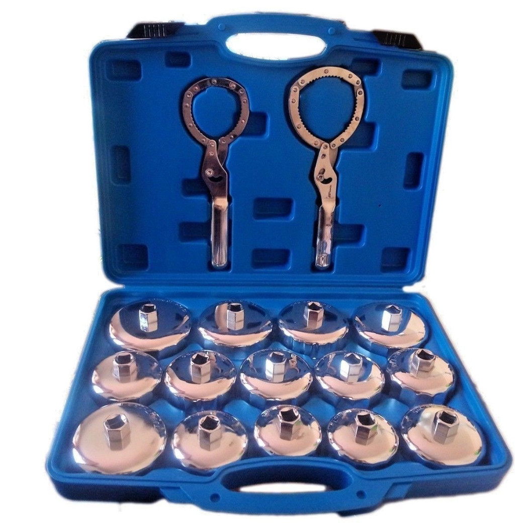 foto del prodotto trade shop set chiave a tazza per filtro olio 16 pz auto universale attrezzo officina 