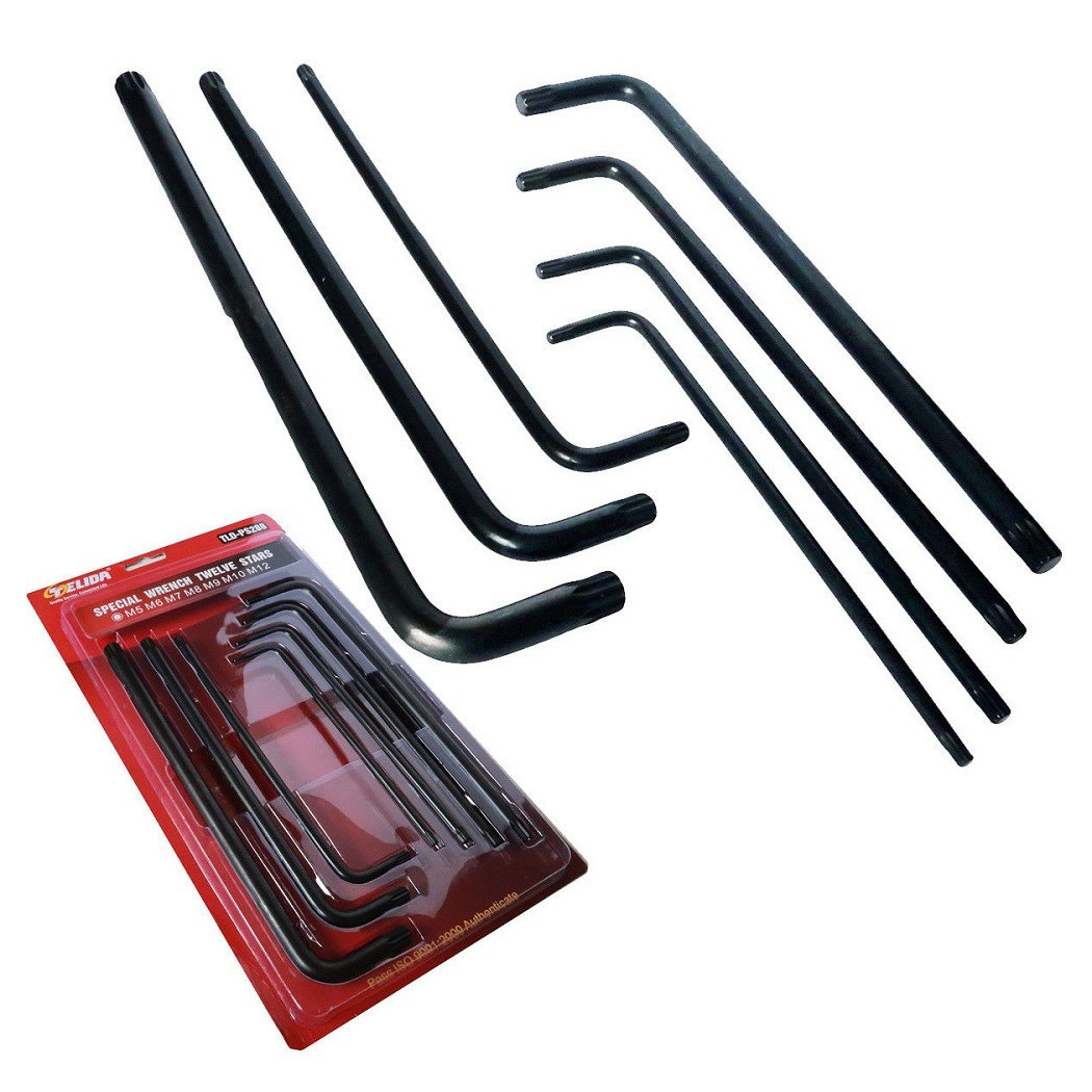 foto del prodotto trade shop set chiavi xzn millerighe a l chiave spline extra lunghe m5 m6 m7 m8 m9 m10 m12 