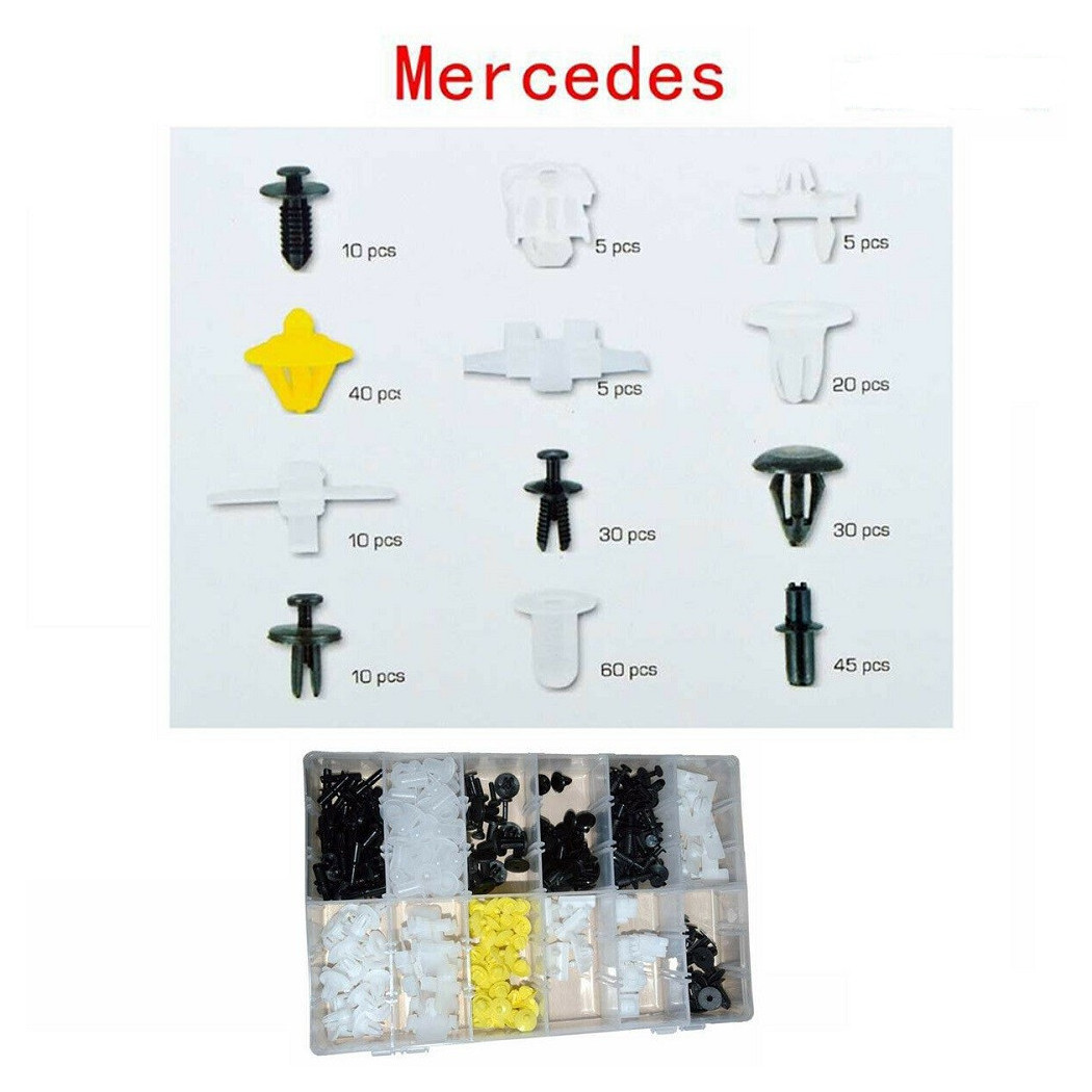foto del prodotto trade shop set clip di fissaggio per auto mercedes confezione 270 pezzi ricambi plastica 