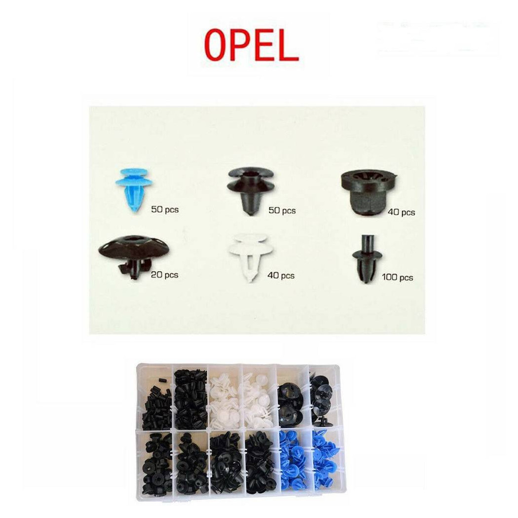 foto del prodotto trade shop set clip di fissaggio per auto opel confezione 300 pezzi ricambi plastica 
