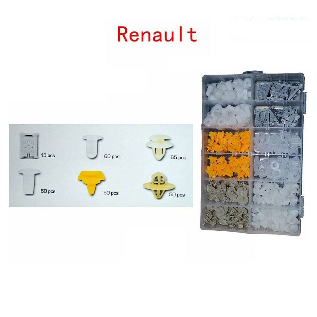 foto del prodotto trade shop set clip di fissaggio per auto renault confezione 300 pezzi ricambi plastica 