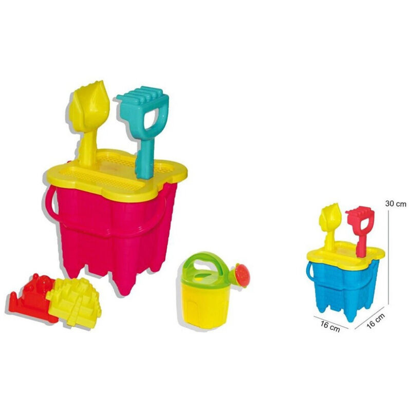 foto del prodotto trade shop set completo mare secchiello castello con formette innaffiatoio 16x30 cm 115111 
