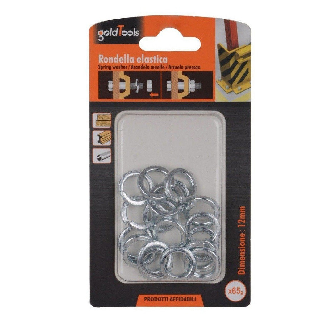 foto del prodotto trade shop - set confezione 65 gr. rondelle elastiche in acciaio rondella diametro 12mm 90838 -