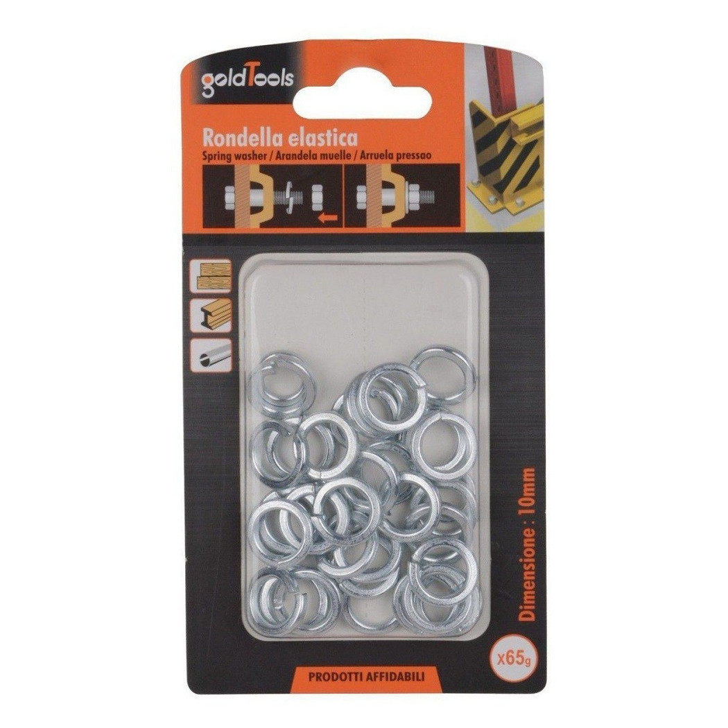 foto del prodotto trade shop - set confezione 65gr. rondelle elastiche in acciaio rondella diametro 10 mm 90837 -