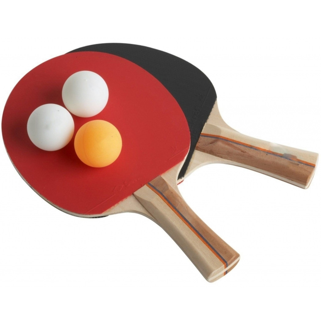foto del prodotto trade shop set di 2 racchette per ping pong con 3 palline tennis da tavolo gioco pingpong 