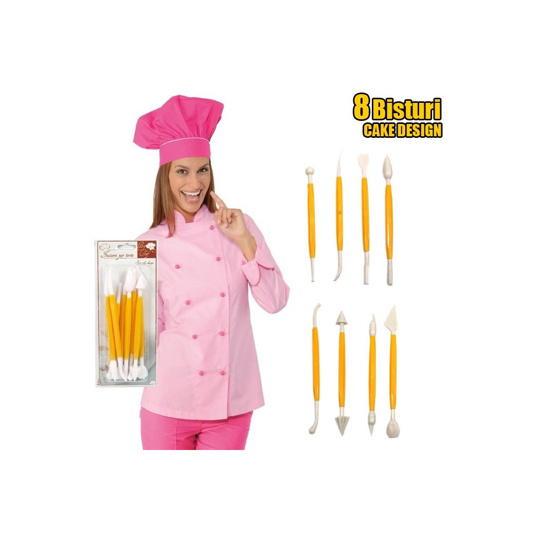 foto del prodotto trade shop set di 8 attrezzi bisturi per modeling cake design torta dolce pasta di zucchero 