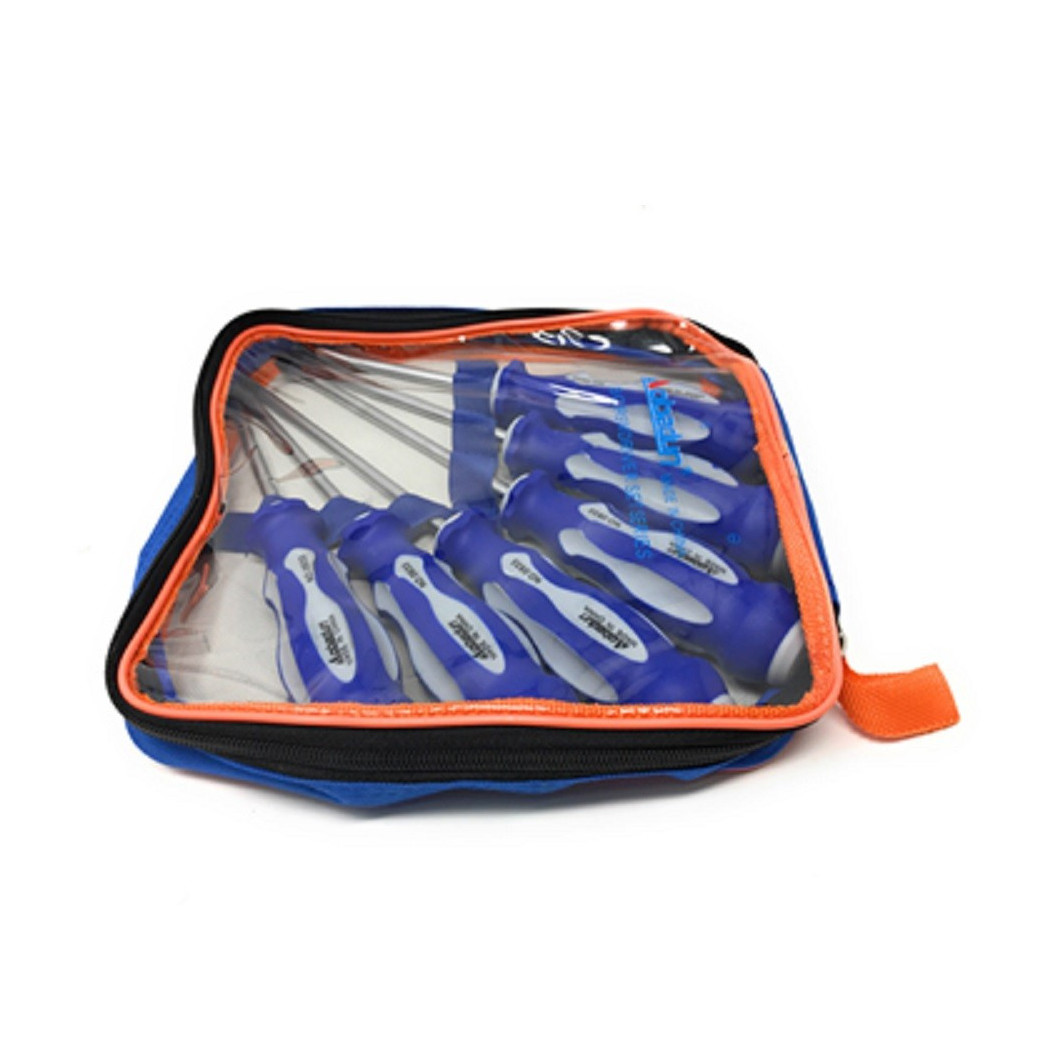 foto del prodotto trade shop set di cacciaviti 6pz con punta magnetica a taglio e stella borsa giraviti 50269 