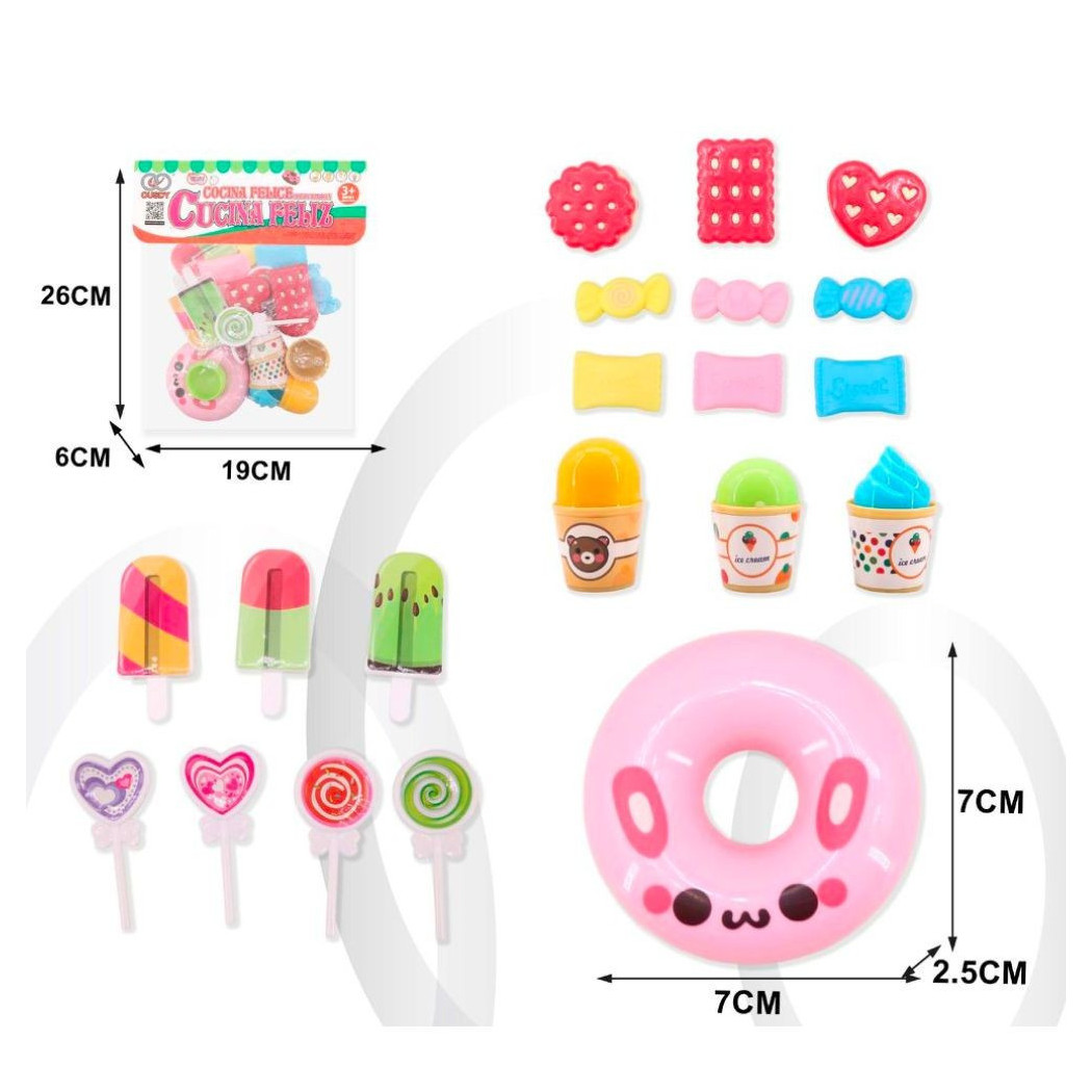 foto del prodotto trade shop set di gelato e dessert dolcetti colorati caramelle giocattolo per bambina 3 
