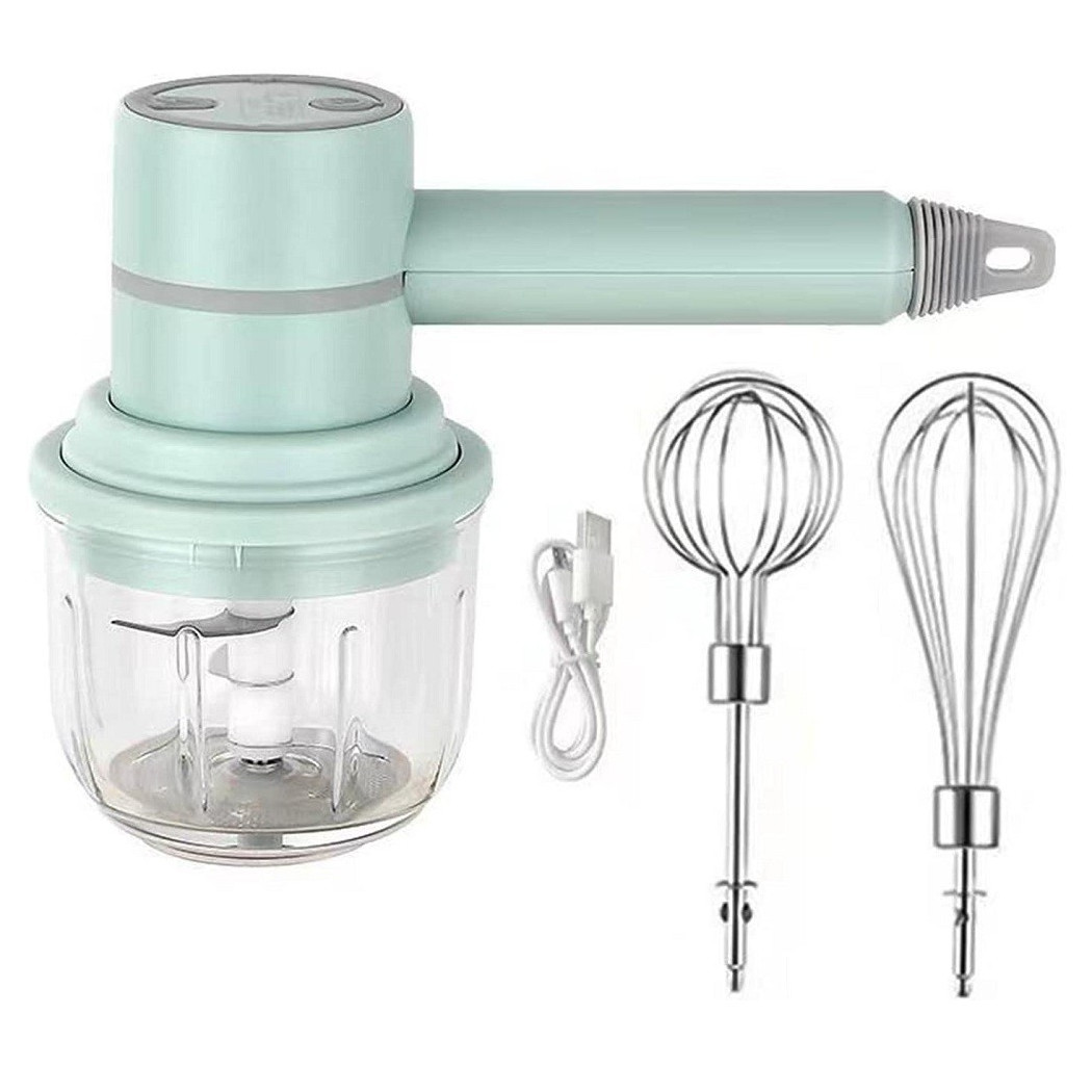 foto del prodotto trade shop set frullatore a immersione in acciaio inox portatile per preparazione alimenti 