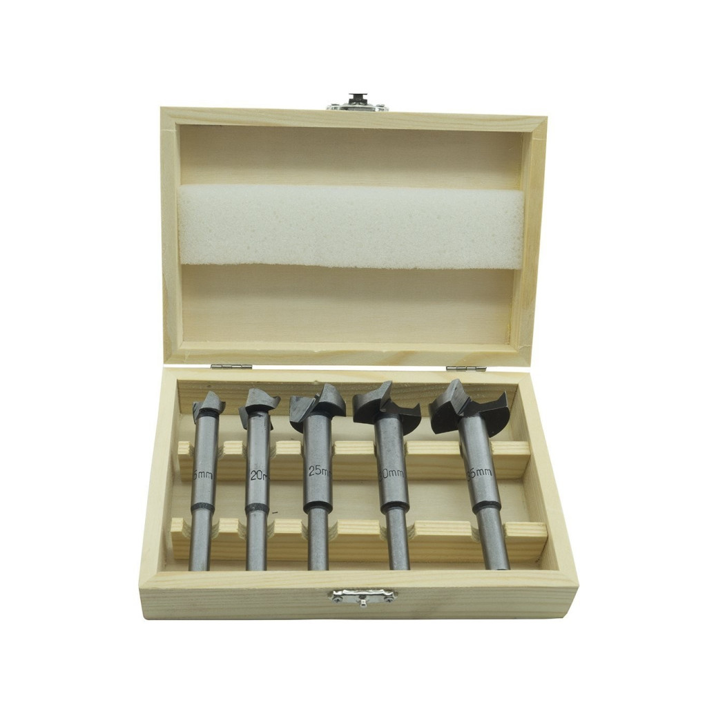 foto del prodotto trade shop set kit 5 frese fresa punte per pantografo verticale legno 8mm 15 20 25 30 35 