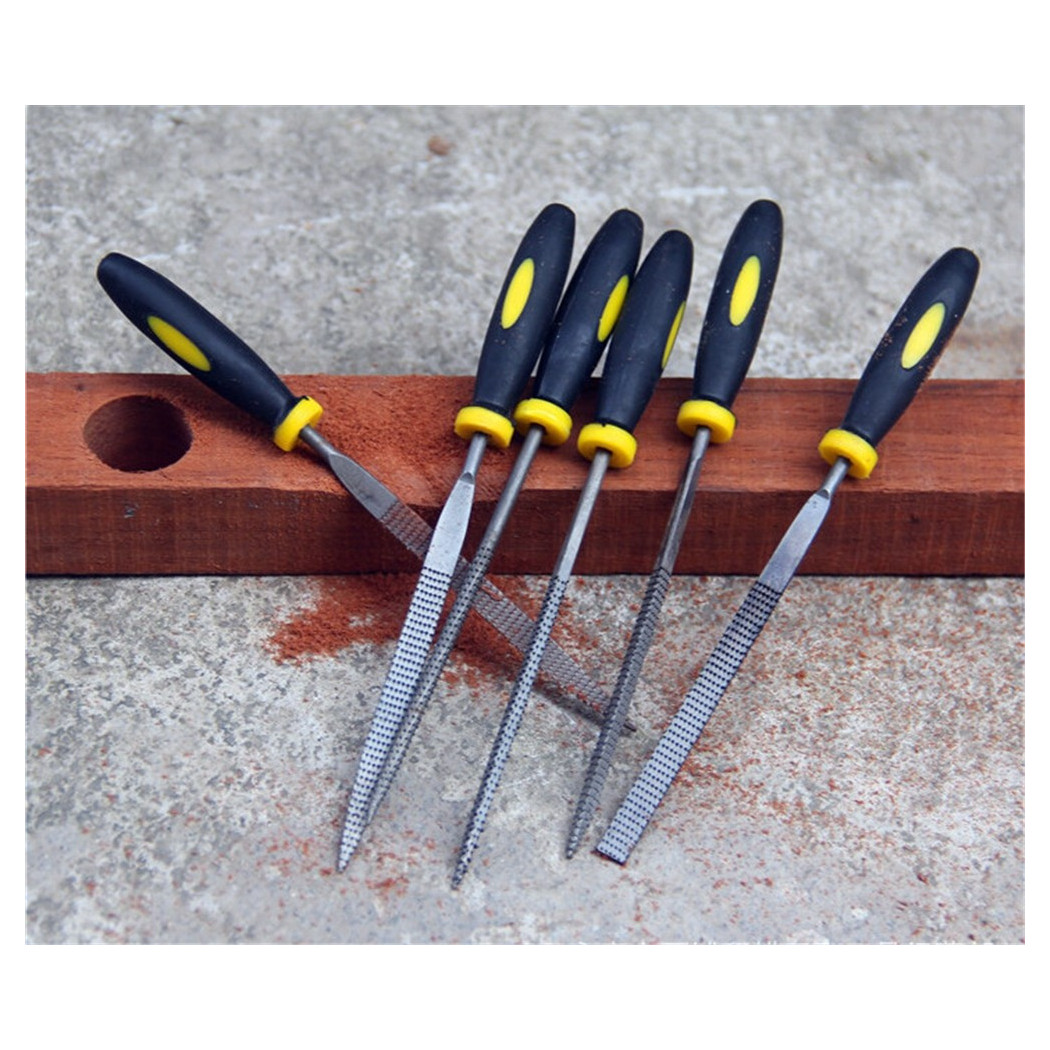 foto del prodotto trade shop set lime e raspe lima raspa per metallo ferro legno 5 pezzi kit 200 mm limatura 