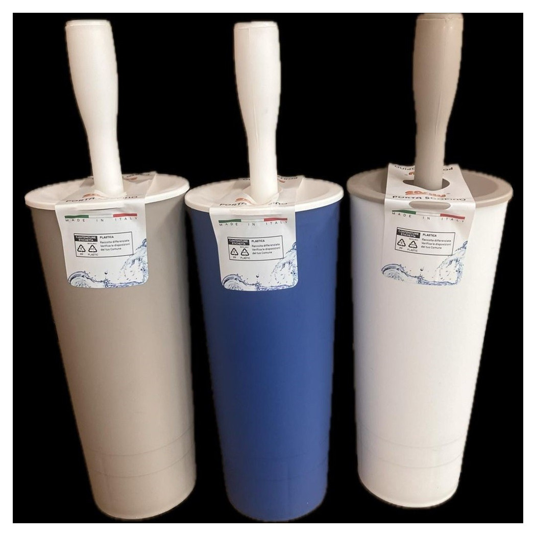foto del prodotto trade shop set portascopino bagno wc toilette con scopino completo in plastica vari colori 