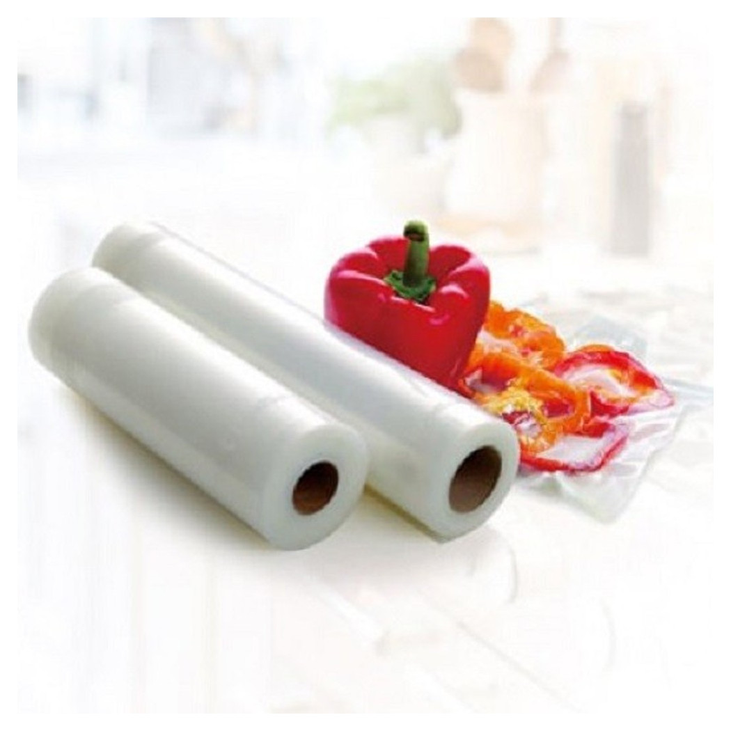 foto del prodotto trade shop set rotoli per sottovuoto 20x300cm per congelamento cibi alimenti frutta verdura 