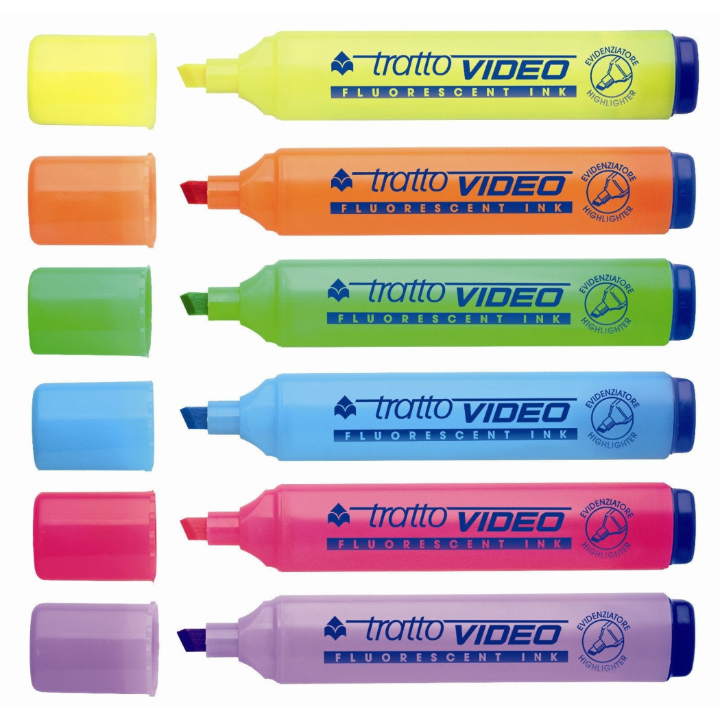 foto del prodotto trade shop set scuola tratto 20 pezzi evidenziatore evidenziatori colorati fluorescenti 