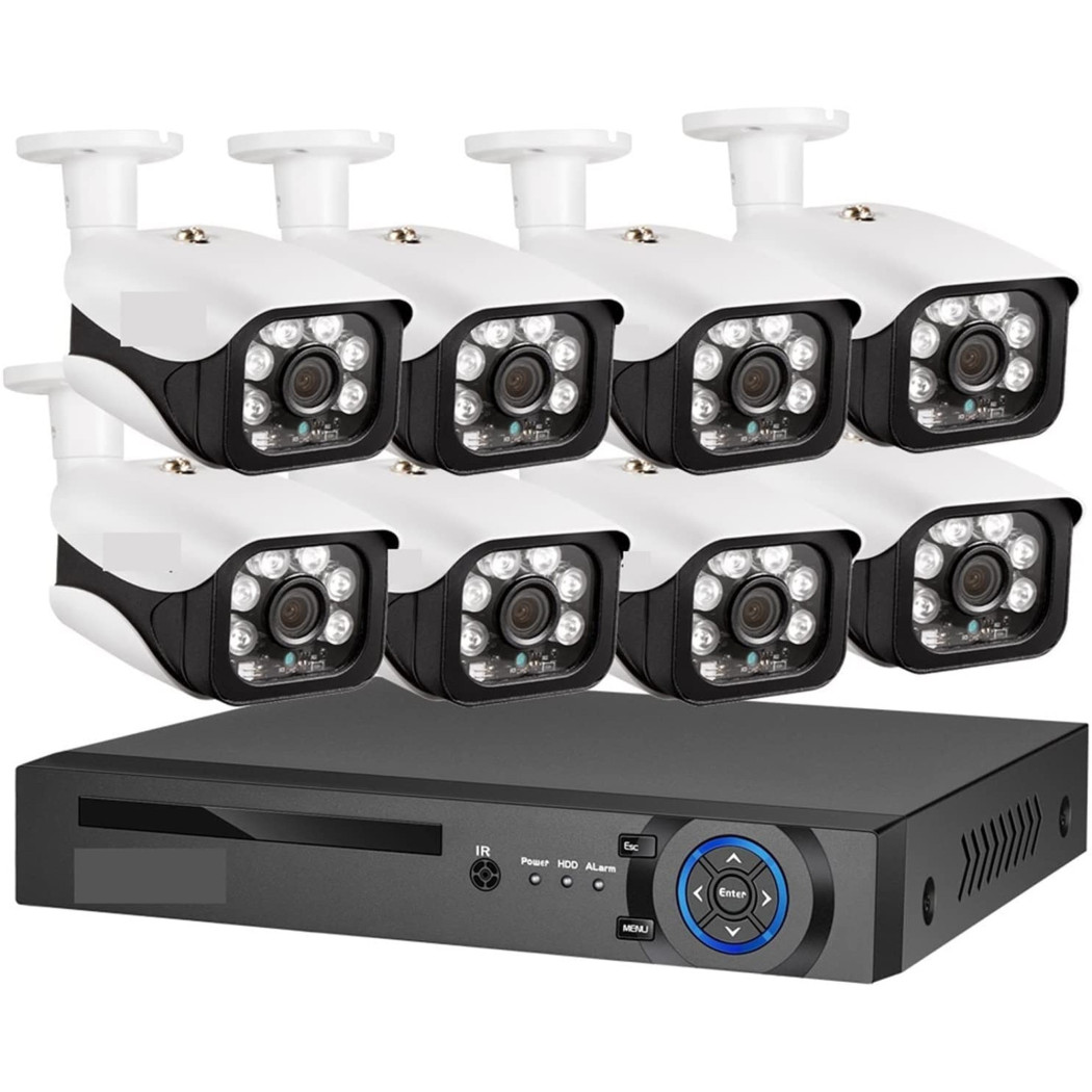 foto del prodotto trade shop set sistema di registrazione sicurezza cctv hd q s80 con 8 canali telecamere 4k 