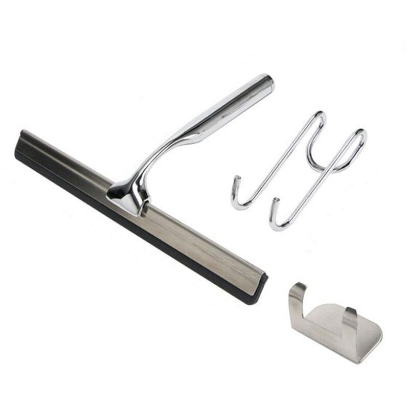 foto del prodotto trade shop set tergivetro per doccia con gancio muro adesivo doppio appendino porta box cromo 87834 
