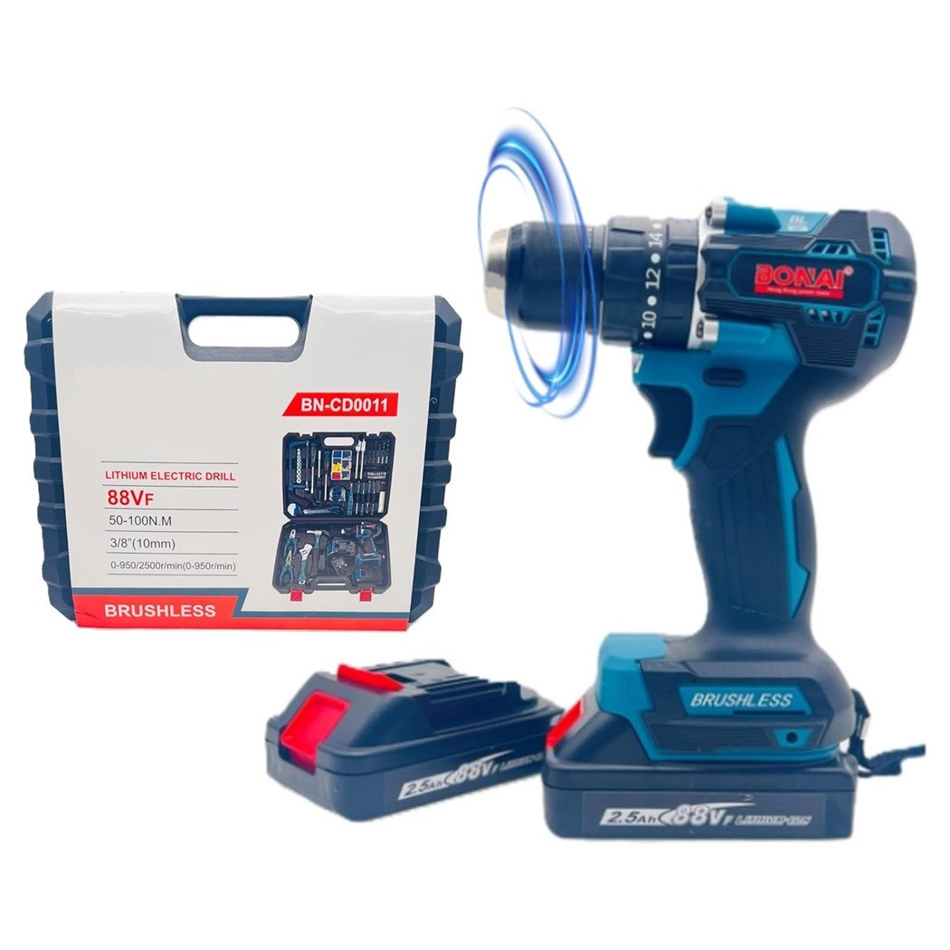 foto del prodotto trade shop set trapano elettrico avvitatore a batteria 2 velocit punte borsa attrezzi 2 batterie 