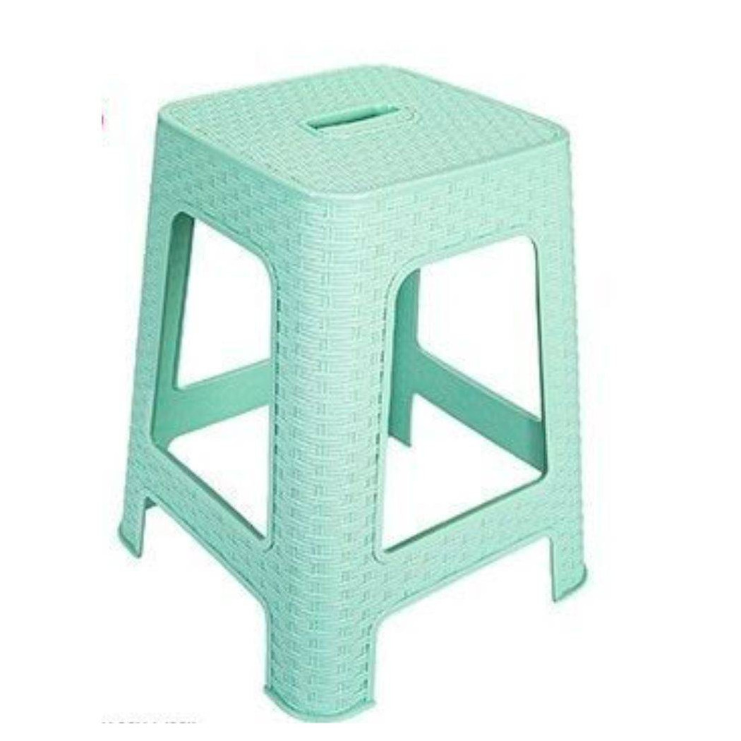 foto del prodotto trade shop sgabello in plastica rattan verde acqua h 45,5 cm sedia complemento d 39 arredo 