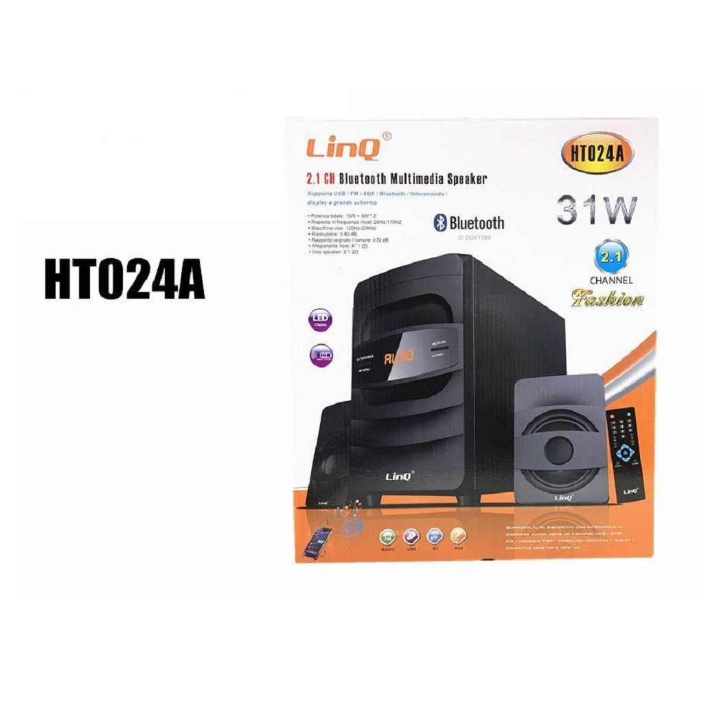 foto del prodotto trade shop - sistema home theater 2.1 cassa bluetooth speaker 31w multimedia telecomando ht024a -