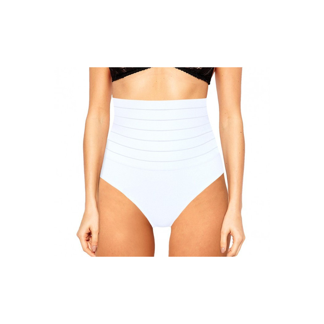 foto del prodotto trade shop slip a vita alta con panciera guaina contenitiva addominale in cotone 6077 bianco xl