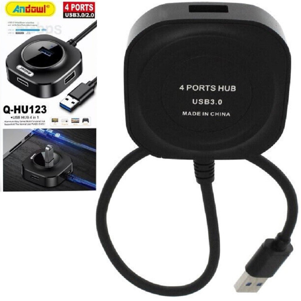 foto del prodotto trade shop smart hub usb 4 in 1 con 4 porte usb 3.0 2.0 q hu123 telefoni computer notebook 