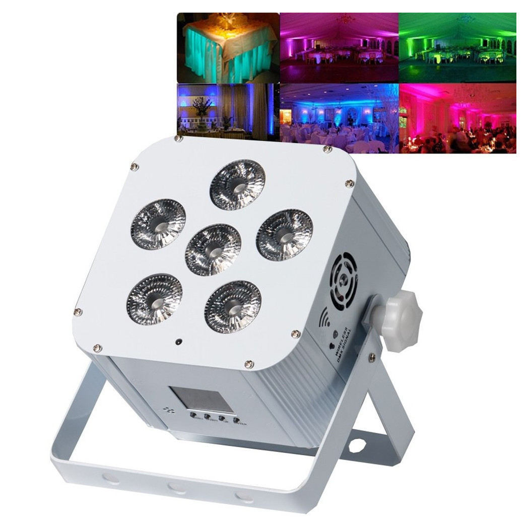 foto del prodotto trade shop - smartbat par led wireless a batteria 6x18w led da 6 colori 6in1 rgbwa uv -