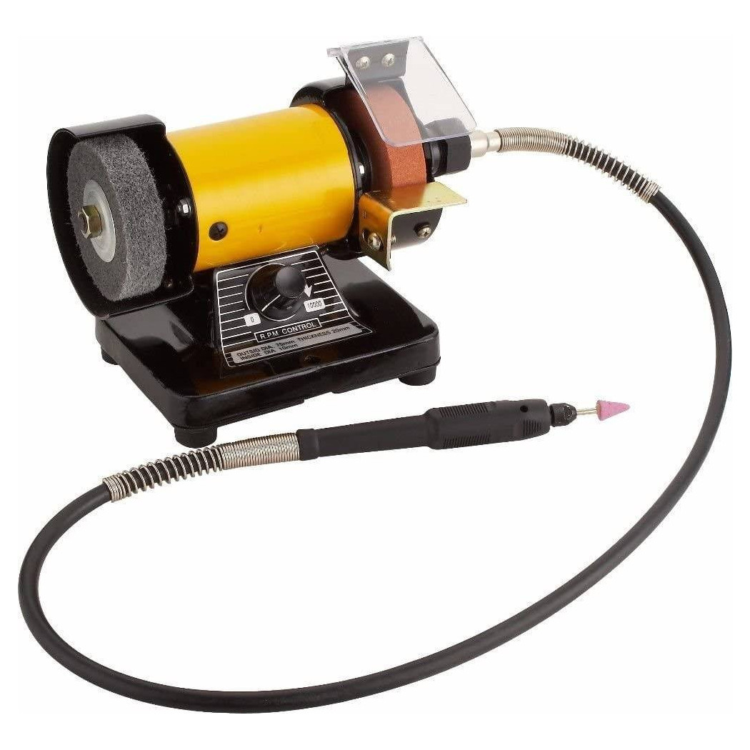 foto del prodotto trade shop smerigliatrice da banco mola levigatrice lucidatrice elettrico 300watt 10000 rpm 