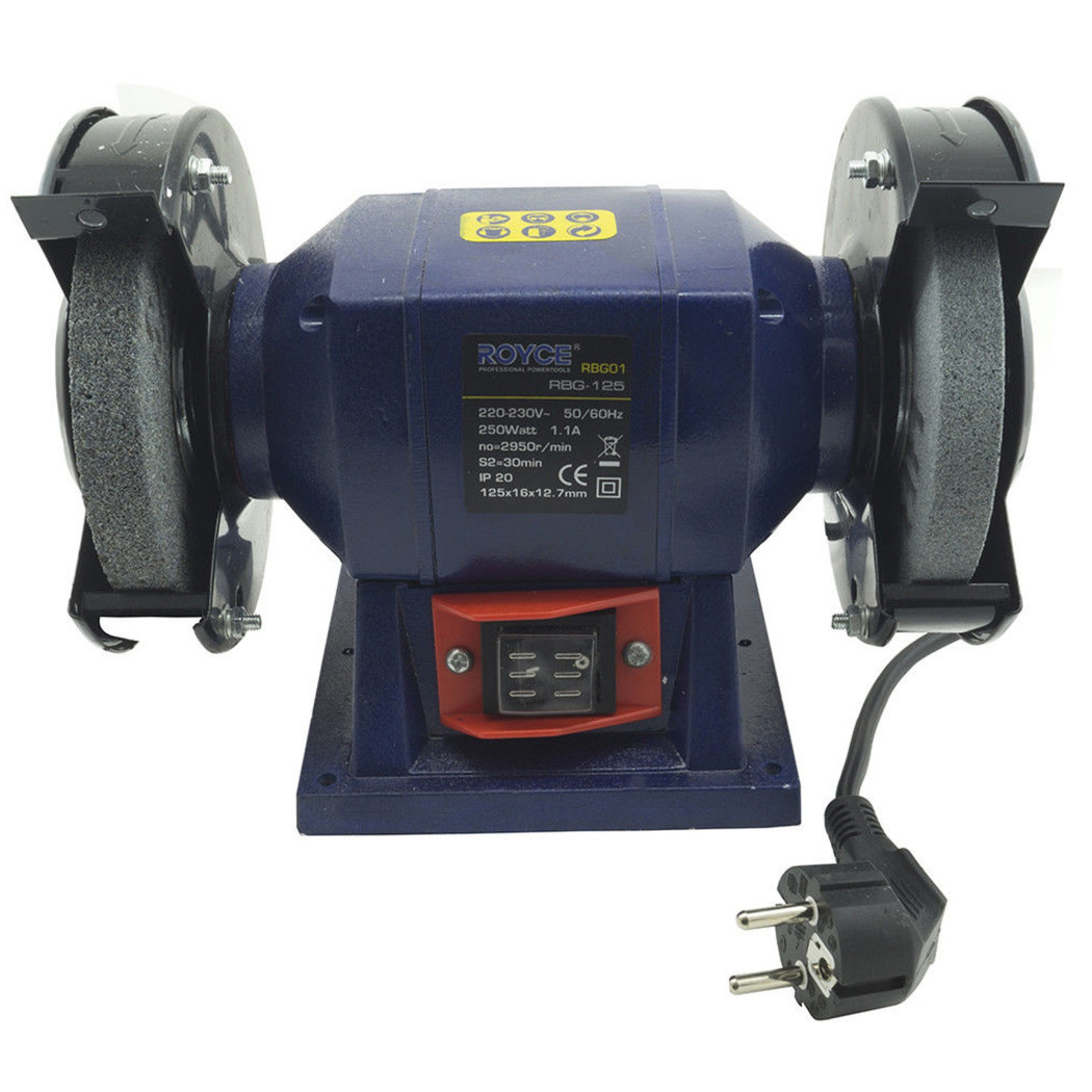 foto del prodotto trade shop smerigliatrice mola da banco 250w con 2 dischi in pietra da 125mm per officina 