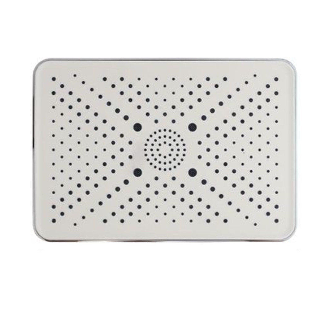 foto del prodotto trade shop soffione doccia bagno rettangolare ugelli fori miscelatore 32x22cm abs cromato 87538 