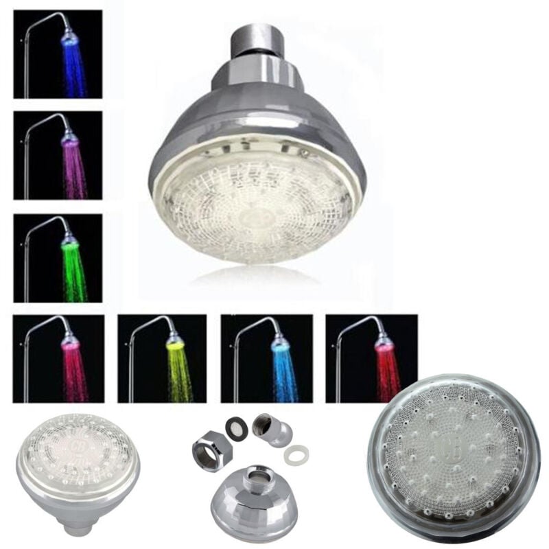 foto del prodotto trade shop soffione doccia miscelatore a led multicolor colori ricambio soffione doccia blu