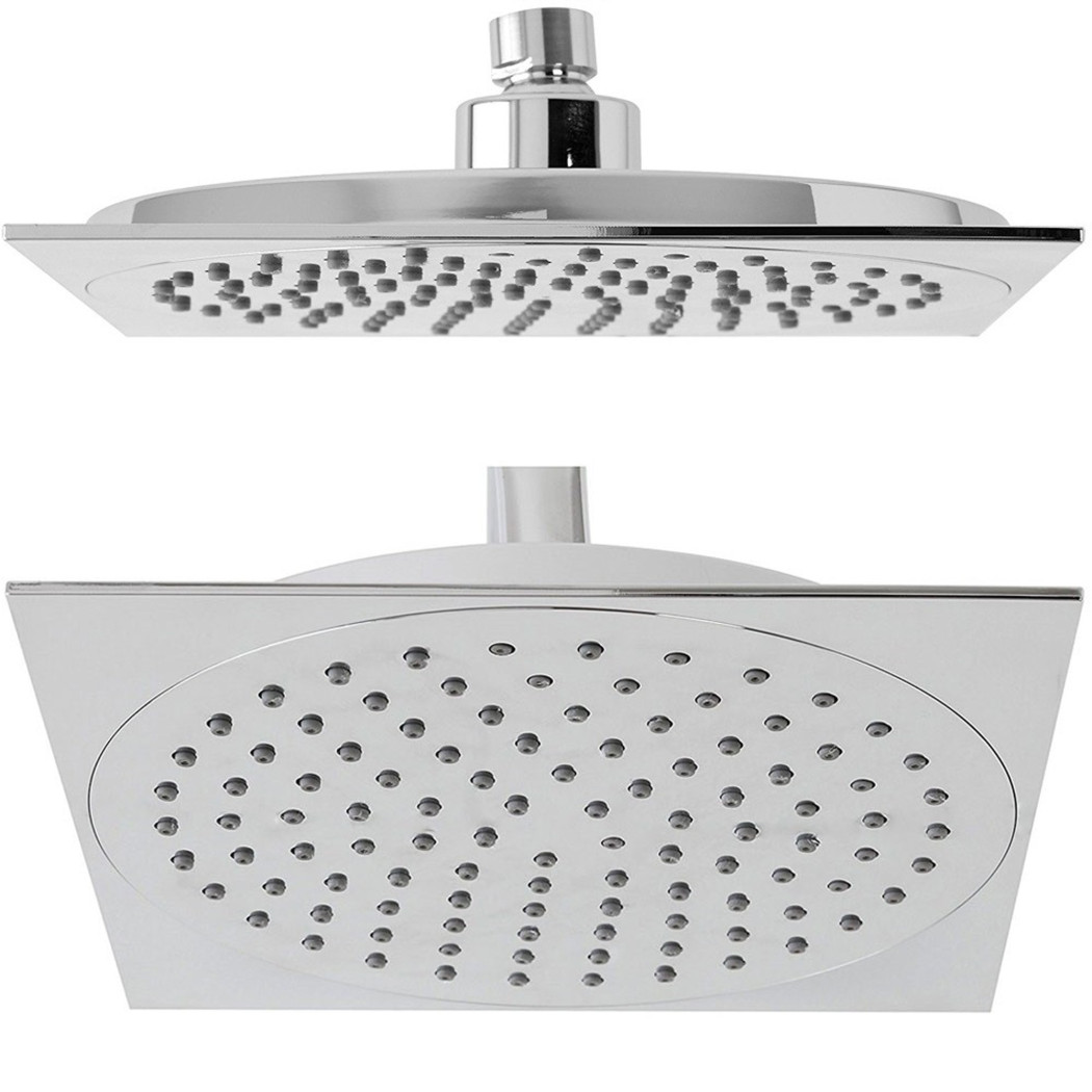 foto del prodotto trade shop soffione doccia slim quadrato 20 x 20 cm plus in abs cromato miscelatore 