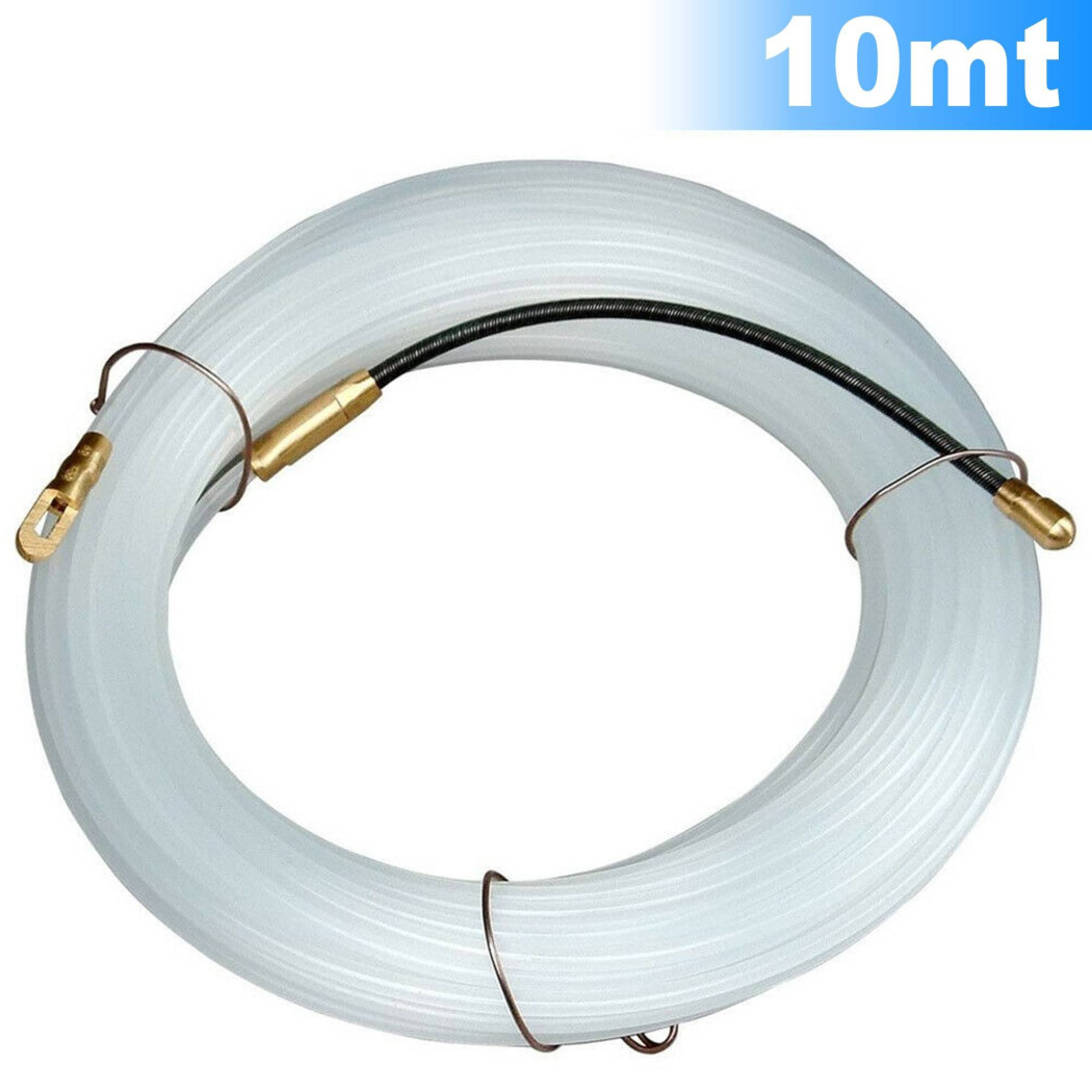 foto del prodotto trade shop sonda passacavi elettricista 10mt tiracavi tirafili cavi elettrici 3mm bianco 