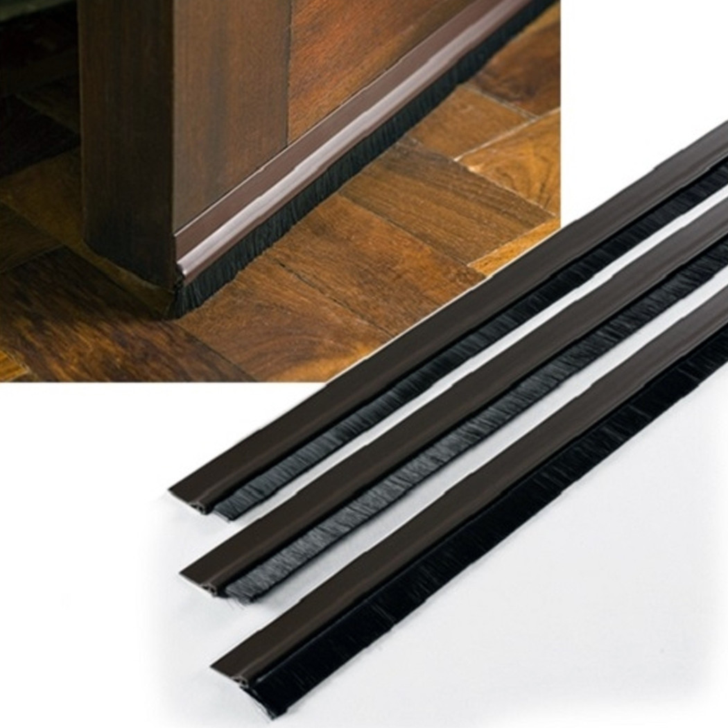 foto del prodotto trade shop sottoporta pvc spazzola 1mt marrone adesiva paraspifferi freddo porte finestre 
