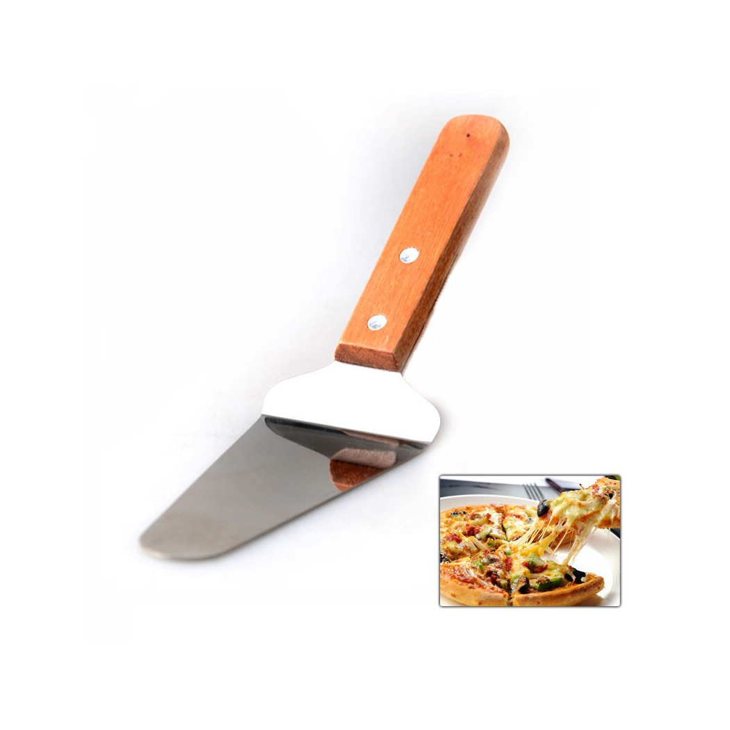 foto del prodotto trade shop spatola per pizza dolci servi trancio porzione utensile cucina manico in legno 