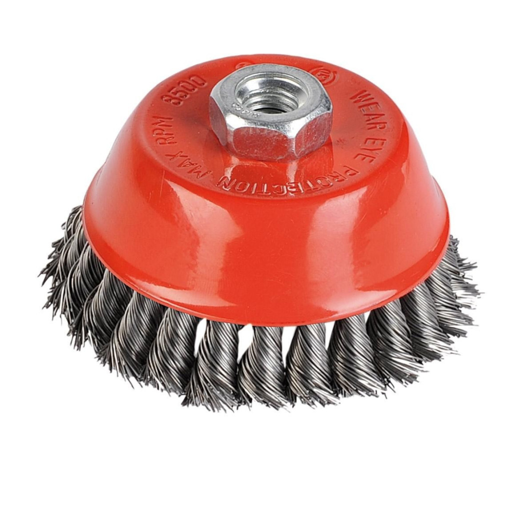 foto del prodotto trade shop spazzola a tazza foro 14 diam 160 mm filo ritorto ferro smerigliatrice edilizia 