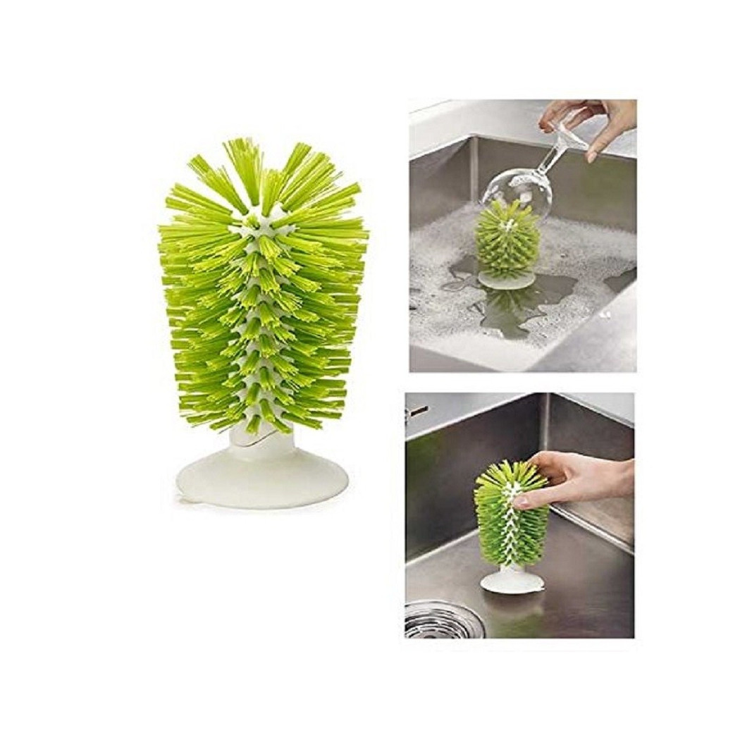 foto del prodotto trade shop spazzola con ventosa setole rigide lava bicchieri calici adatta a recipienti max 14cm 