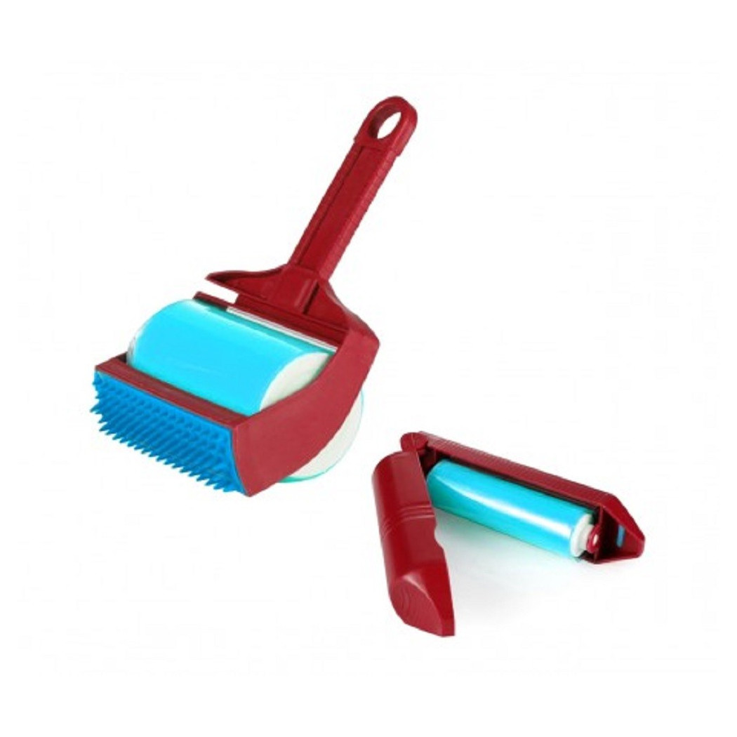 foto del prodotto trade shop spazzola lavabile 2 in 1 levapelucchi rullo rimuove peli togli silicone sporco 