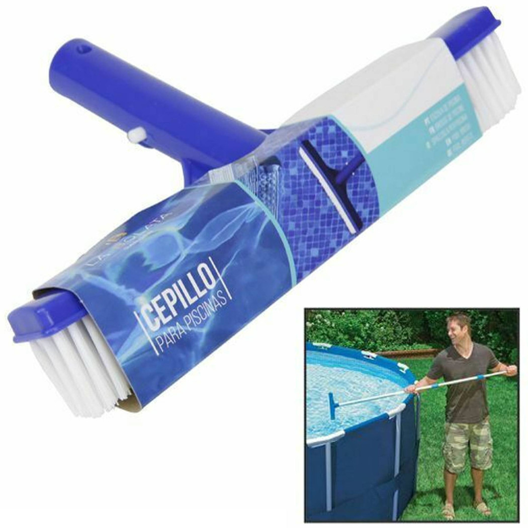 foto del prodotto trade shop spazzola per la pulizia fondo e pareti della piscina pulire alghe e sporcizia 