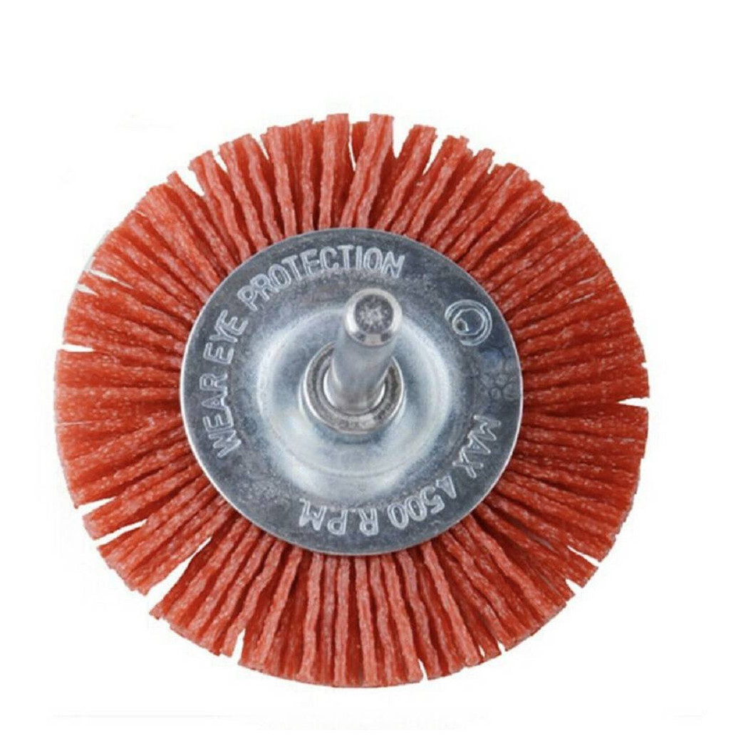 foto del prodotto trade shop spazzola per lucidare fili nylon punta abrasiva levigare punte per trapano 75mm 