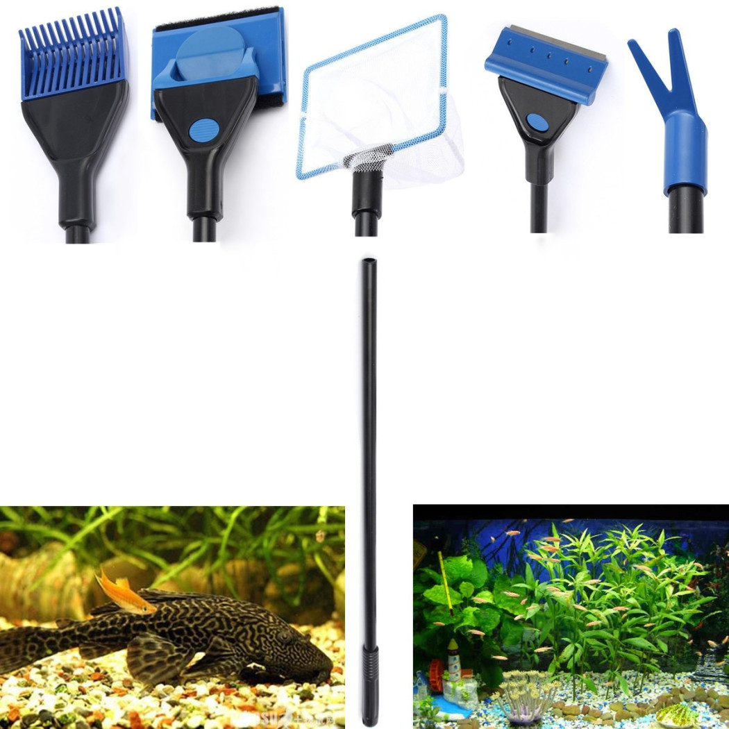 foto del prodotto trade shop spazzola raschietto con spugna per pulizia acquario rete forchetta ghiaia 