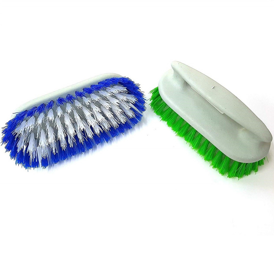 foto del prodotto trade shop spazzola spazzole 3 pezzi ovale setole rigide pulizia manico plastica lucidatura 