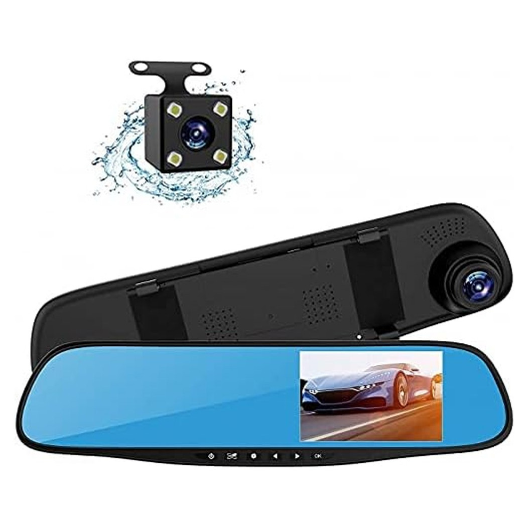 foto del prodotto trade shop specchietto camera posteriore hd registratore auto specchio retrovisore q a182 