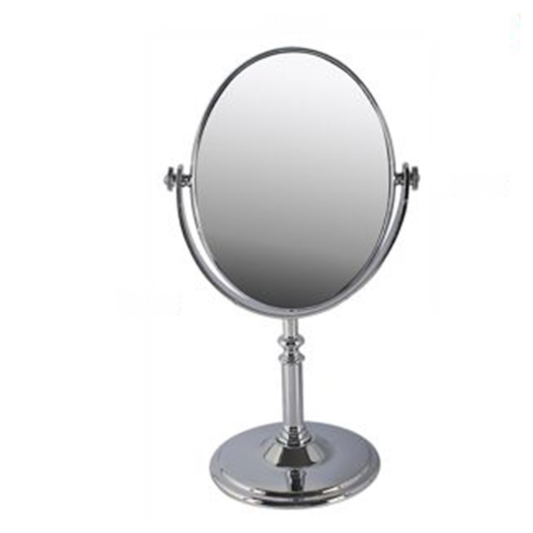 foto del prodotto trade shop specchio ovale tavolo makeup trucco girevole accessorio bagno donna 33.5cm 52770 