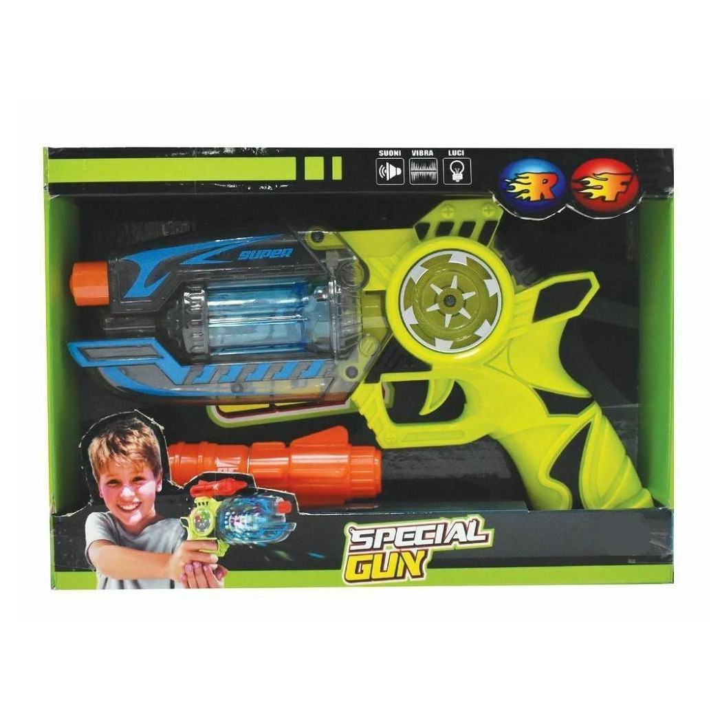 foto del prodotto trade shop special gun super pistola giocattolo con luci e suoni vibra gioco bambini 