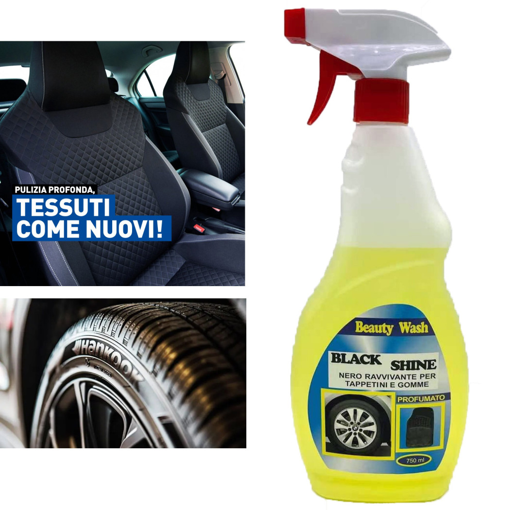 foto del prodotto trade shop spray detergente ravvivante per tappetini e ruote auto nero veicoli moto 750ml 